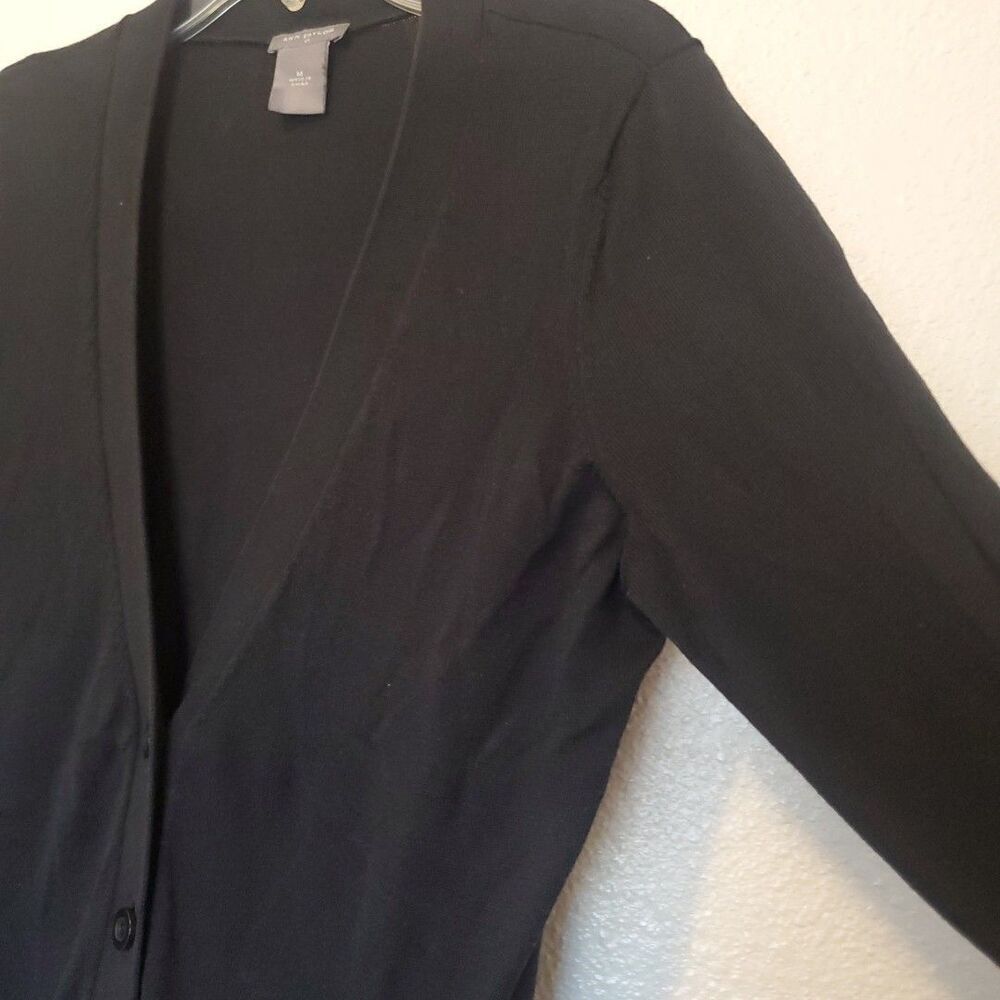 Ann Taylor Long Sleeves Cardigan Womens Size M Pockets Button Cotton Modal - Picture 8 of 14